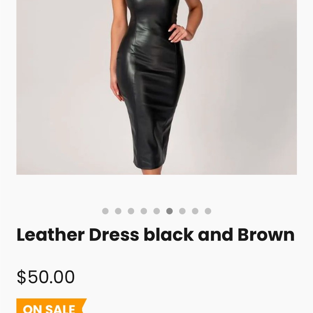 Black Leather Midi Dress
